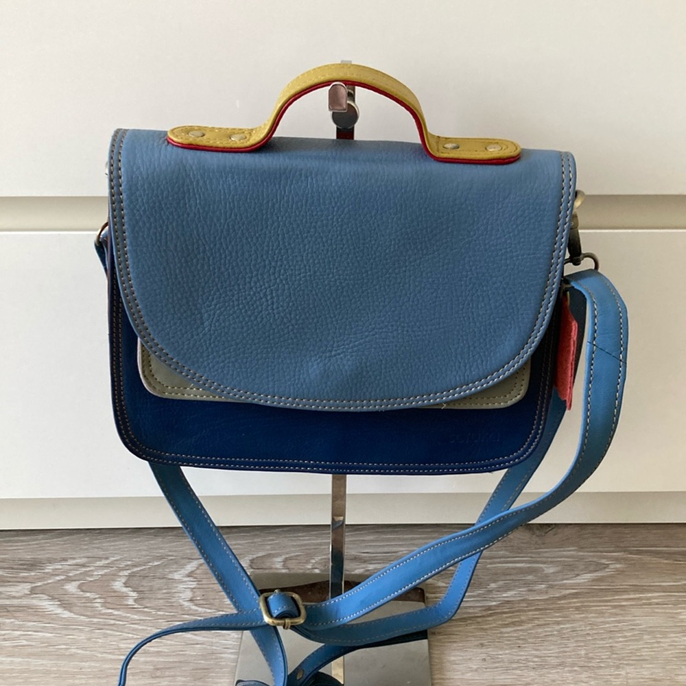 Sakura Shadow multicolored Leather Crossbody Bag